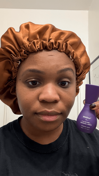 Allure editor in chief Jessica Cruel after applying the Wildfleur Pure Retinol 0.3  Bakuchiol Renewing Serum