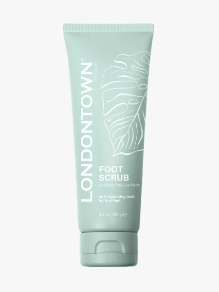 Londontown Foot Scrub in branded tube component on a light gray background
